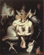 Henry Fuseli titania awakes,surrounded by attendant fairies oil painting artist